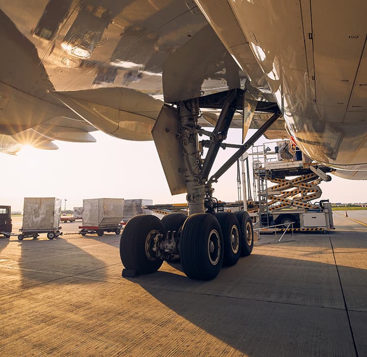 loading airplane with cargo loading airplane with cargo
